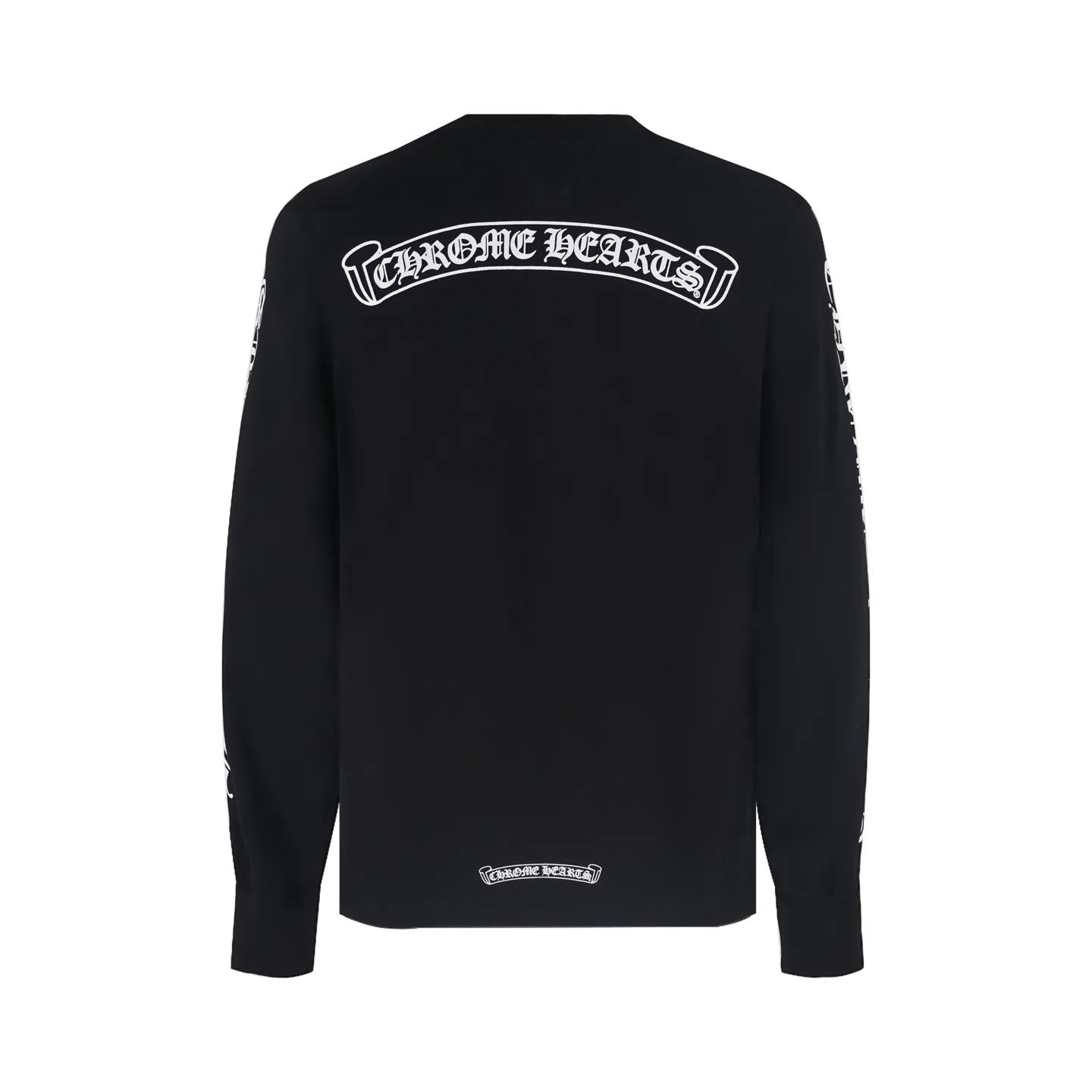 🅿️360 [Exclusive supply] CH Crow Heart Pocket Scroll Long Sleeve T-shirt. The fabric is lightly brushed cotton 180g. The upper body is super skin-friendly and soft. The original main label wash mark, silver thread anti-counterfeiting laser, purchased the original version for development. 1:1 restoration, glue printing is consistent with the original version. They are all black and cyan (green light), not the ordinary black fake version in the market. The collar thread is also dyed in the same vat. Size:S-M-L